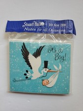 Vintage 1950's IT'S A BOY Baby Announcement Greeting Card w/Envelopes 10 Count