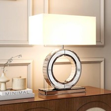 Mirror Table Lamp Bedside Lamp for Living Room, Sturdy and Easy to Assemble S...