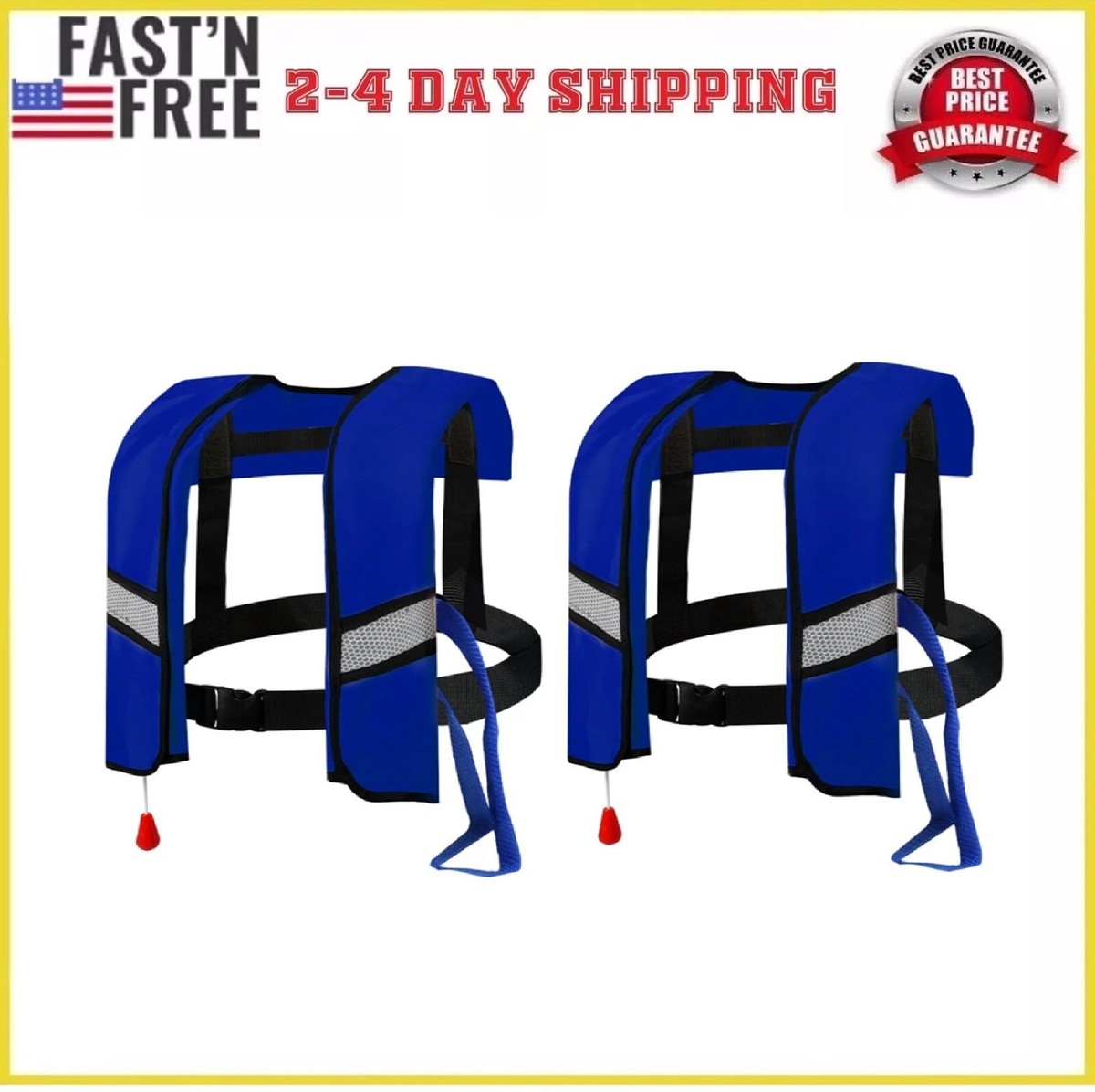 Pack Automatic Inflatable Life Jacket with Whistle, Adult Lifejacket Life  Vest