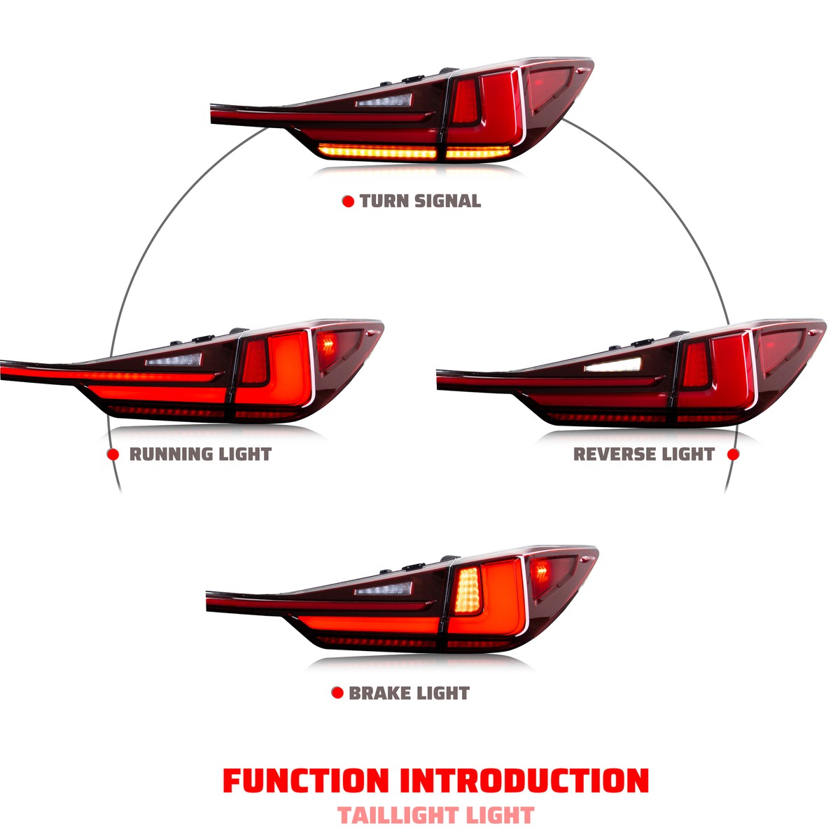LED Sequential Tail Lights & Middle Lamp for Lexus RX350