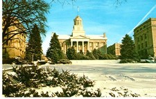 IA City, IA, 1st Capitol in Winter, University of IA Postcard