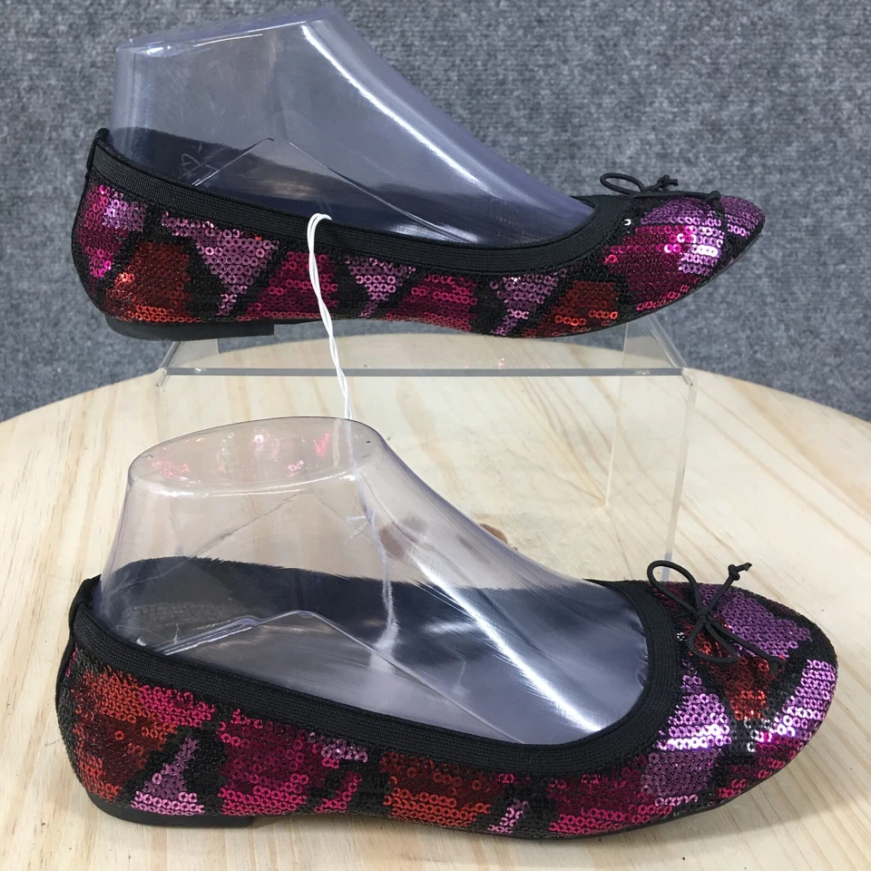 Zapatos de vestir Cherokee para mujer 5 planos de ballet lentejuelas brillantes multicolor informal lazo Foto 2 de 4