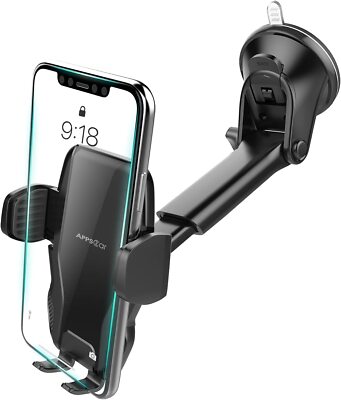 APPS2Car Universal Dashboard Windshield Phone Mount for Car, Sturdy Suction Cup 