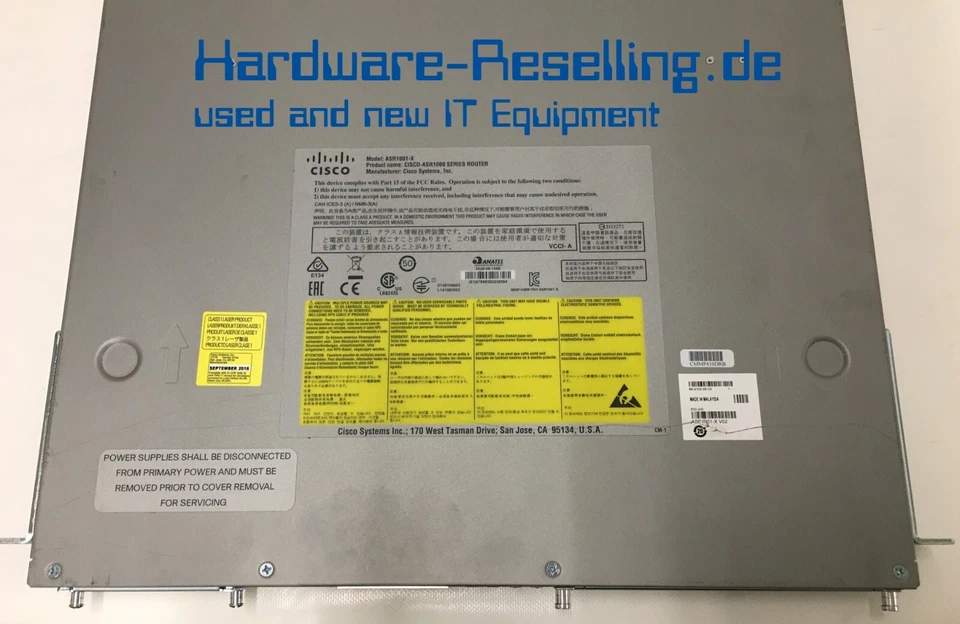 Cisco ASR1001-X Aggregation Servizio Router Con 2x Alimentatore - 4GB RAM 8GB - Immagine 2 di 3