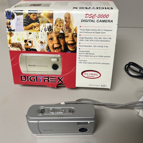 Cámara digital Digitrex DSC-3000, APEX, usada en caja con suministros, ¡probada funciona! - Imagen 3 de 11
