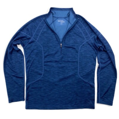 REI Midweight Long Underwear Half Zip Shirt Mens M Blue Top