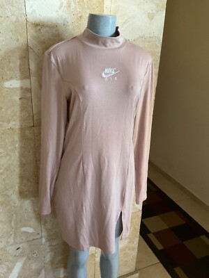 Nike Air Dress Womens Pink Mock Neck Long Sleeve