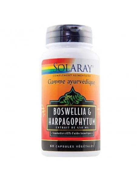 Boswellia Harpagophytum 450mg gélule anti-inflammatoire naturel capsules Solaray articulations