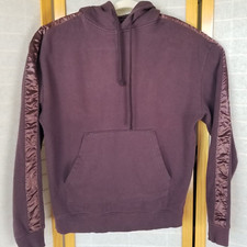 Women's Urban Outfitters Purple Hoodie Sweatshirt Size Small Satin Sleeve