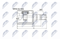 NTY NPW-AU-002 Gelenksatz, Antriebswelle FüR Audi,Seat,Skoda,Vw