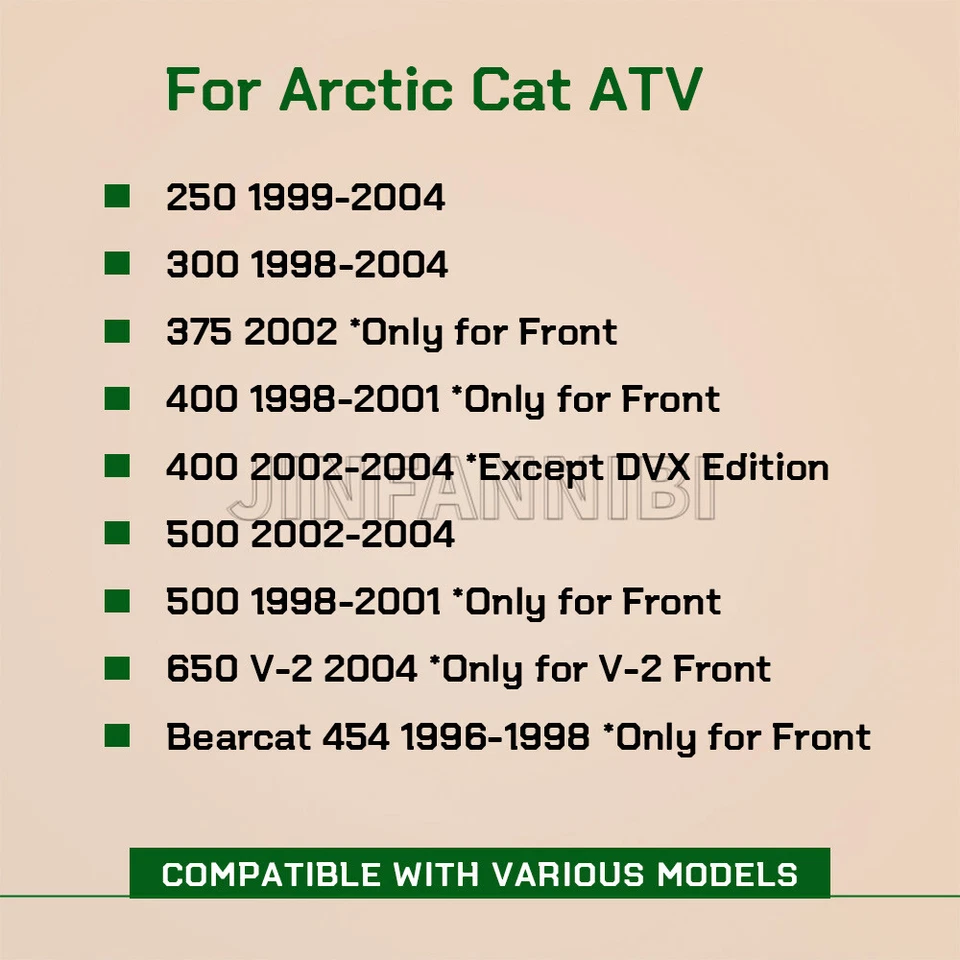 Front Wheel Bearing Seal Kit for Arctic Cat 250 300 375 400 500 600 Bearcat 454  - Изображение 4 из 4