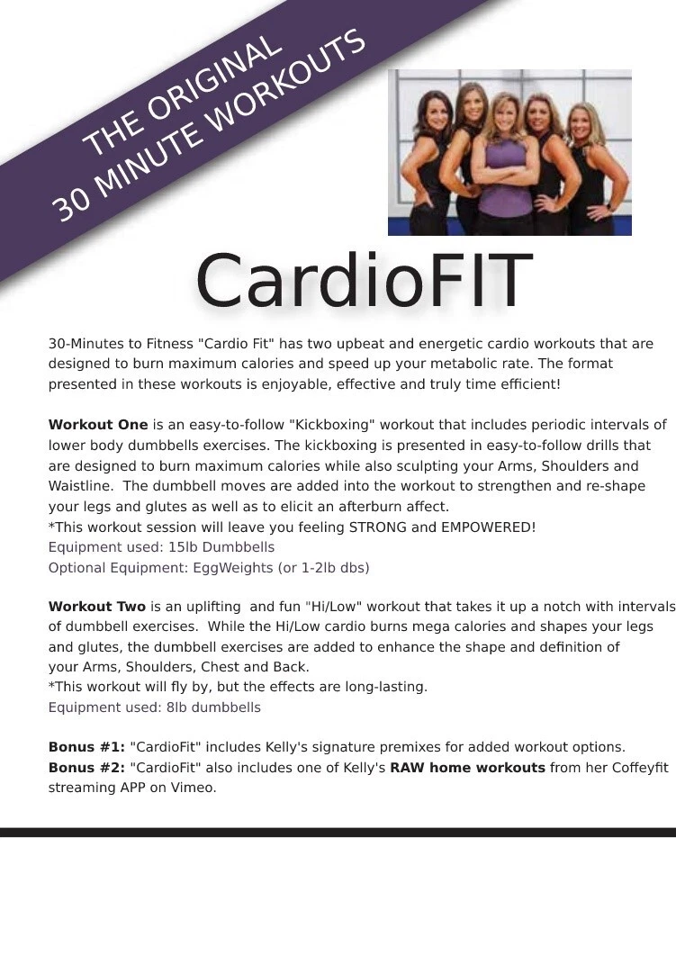 KELLY COFFEY MEYER 30 MINUTES TO FITNESS CARDIO FIT WORKOUT EXERCISE DVD NEW
