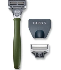 Harry's Truman Men's Razor - 1 Green  Handle, 2 Cartridge, 1 Travel Blade Cover