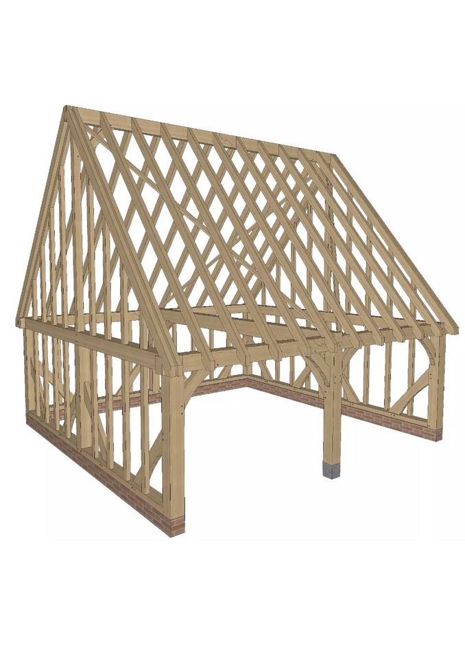 Oak Rafter 100% OAK Double GARAGE/Cart LODGE INC OAK RAFTERS & CLADDING INSTALL ...