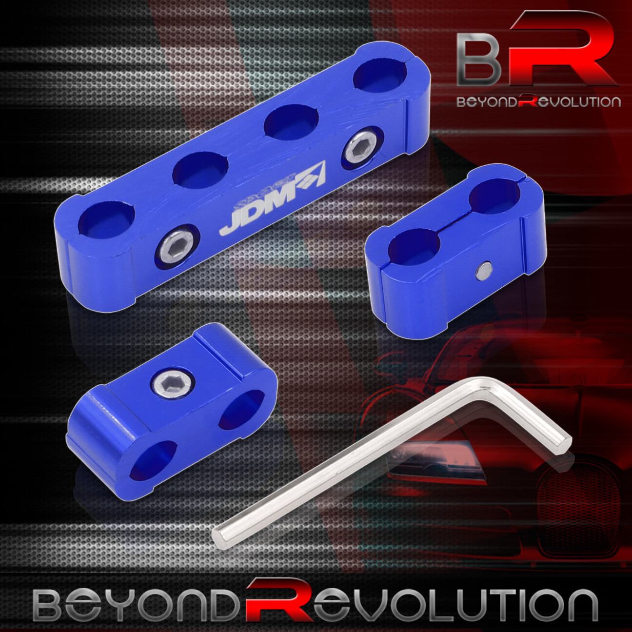 Spark Plug Wires Spacer Dividers Blue CNC Aluminum Universal 4 Cylinder