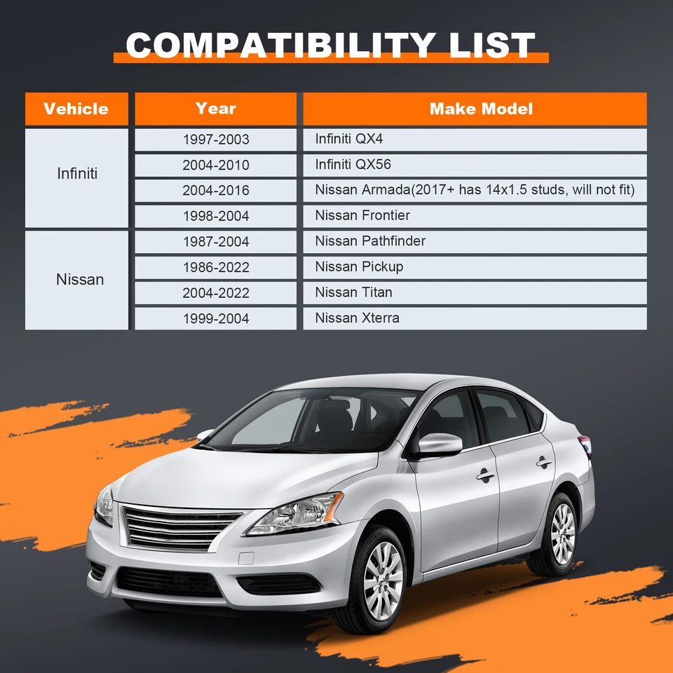 4 piezas espaciadores de rueda de 1" para camioneta Nissan Titan Frontier Pathfinder 6 orejetas 6x5,5 Foto 2 de 4