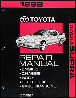 1992 Toyota Supra Shop Repair Manual Original 92 OEM Service