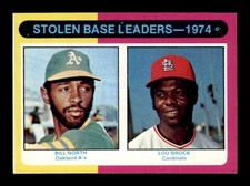 1975 Topps #309 Bill North/Lou Brock   Stolen Base Leaders NM/NM+ X3729296