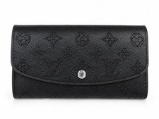Louis Vuitton Sarah Wallet Black Monogram Empreinte Leather Long Wallet Box