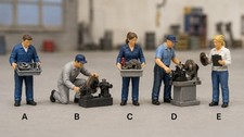 Ho Scale Miniature Brake Technician Operating Brake Lathe Machine Display