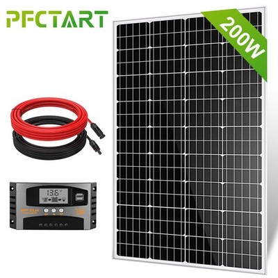 200W Solar Panel Kit High-Efficiency Charger Battery Off Grid For RV Home Boat