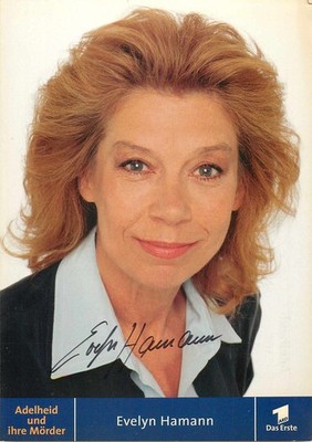 Autograph Evelyn Hamann TV actress Adelheid autograph card signed