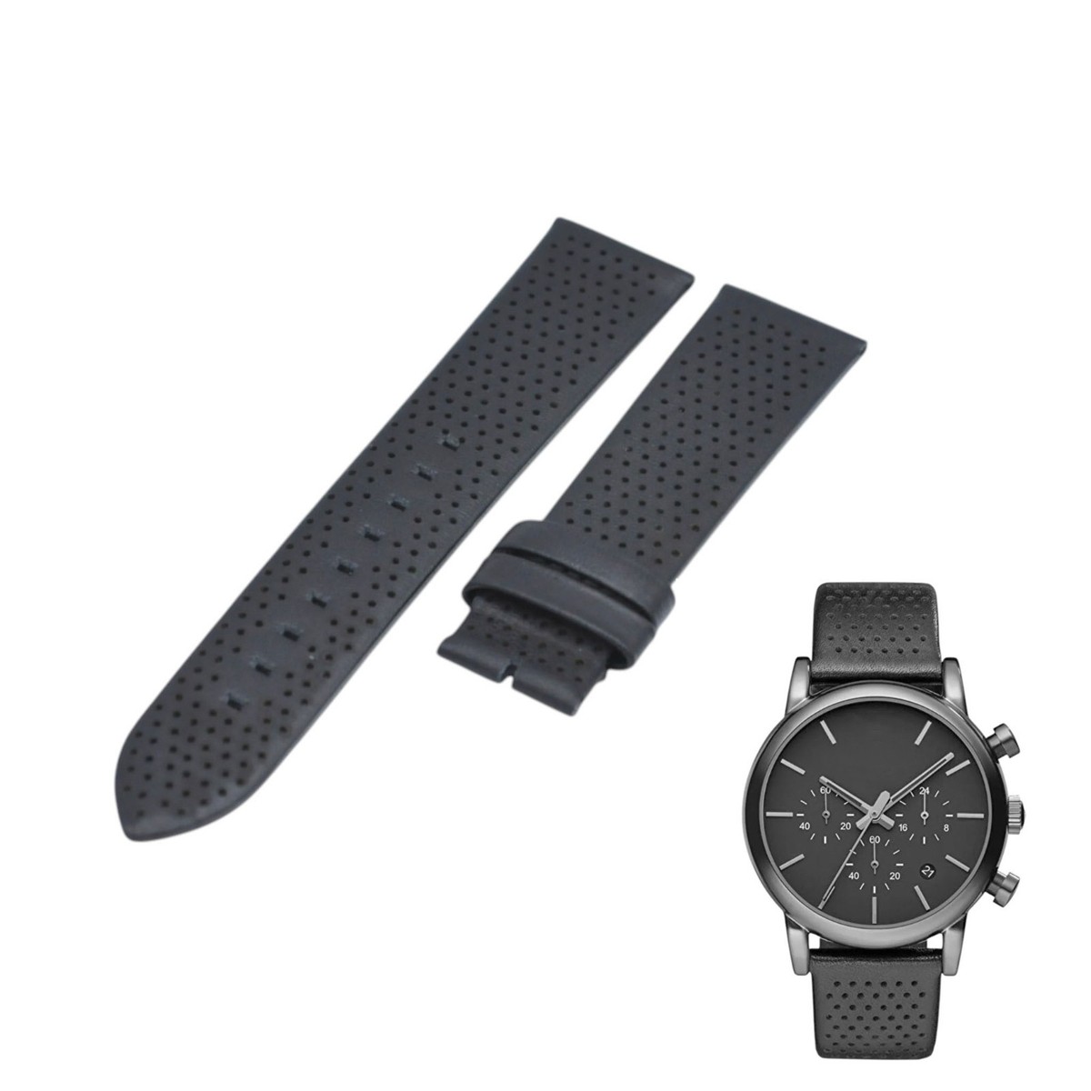 AR1737 20mm Black Leather Strap For Emporio Armani | eBay
