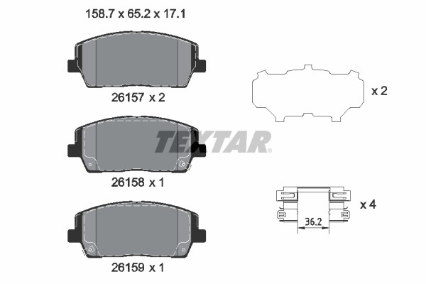 Bremsbelagsatz FÜR Hyundai Santa FE IV (Tm, Tma) - Textar 2615701-image