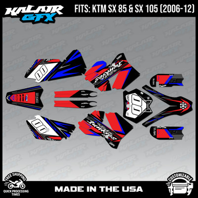 Graphics Kit for KTM 85SX 105SX SX85 SX105 (2006-2012) Rugged-Red