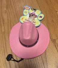 Western Pink Cowboy Cowgirl Dog Pet Cat Hat Costume Halloween Cosplay S/M Rubies