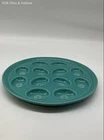Vintage Homer Laughlin Fiesta Egg Plate 12-Egg Tray Turquoise Earthenware USA