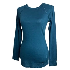 Smartwool Womens Top XS Blue Classic All Season Merino Base Layer Crew Tee NWT