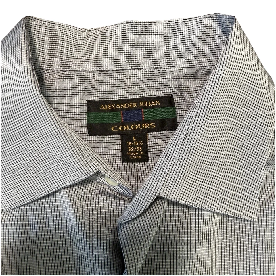Colores Alexander Julian Hombre Manga Larga Abotonada Barril Puño Negro Cuadros - L Foto 2 de 4