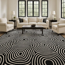 Hand Tufted Abstract Area Rug: Modern living room , office 8x10