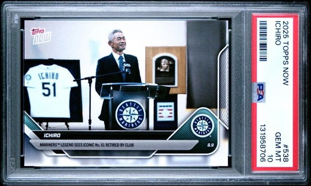 ICHIRO SUZUKI * PSA 10 * MARINERS #51 RETIREMENT CEREMONY * 2025 TOPPS NOW #538