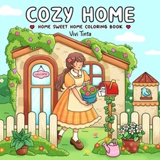 Home Sweet Home: Coloring Book for Adults & Teens Featuring Charming Cottage...