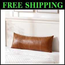Faux Leather Body Decor Pillow Cover 21x54 Inch - Boho Style