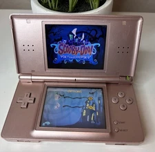 Nintendo DS Lite Handheld Rose Gold Console with Scooby-Doo Game No Charger/styl