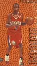 Upper Deck 1996-97 Allen Iverson Rookie Exclusives R1 NBA 76ers Basketball Card. rookie card picture