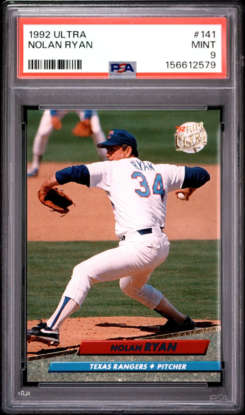 1992 FLEER ULTRA #141 NOLAN RYAN HOF PSA 9