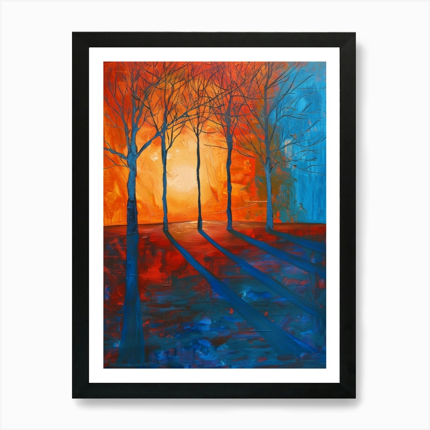Sunset Trees 1 Art Print Framed Wall Art Poster Canvas Print Picture