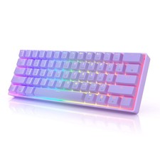 HK Gaming GK61 Mechanical Keyboard Gateron Optical Silver, Lavender