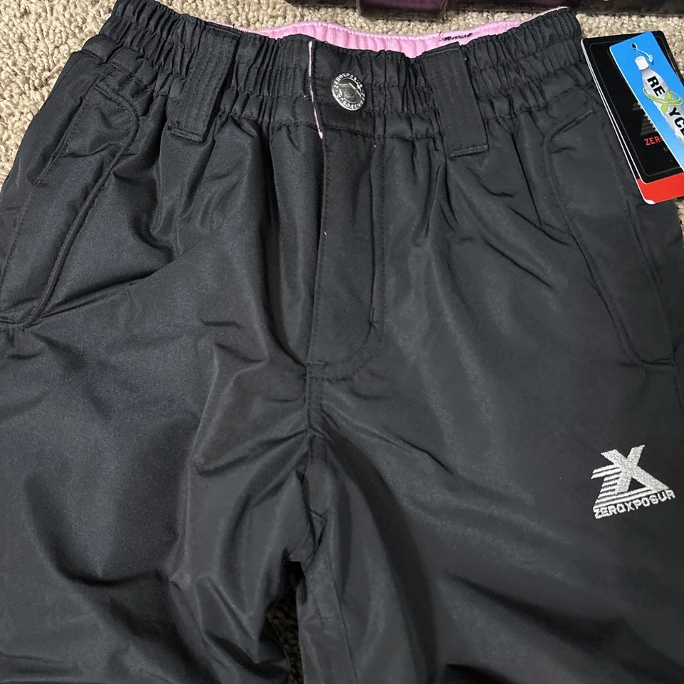 Pantalones de esquí de nieve impermeables para todo clima Zeroxposur talla 4/5 nuevos negros * Foto 2 de 3