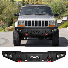 Vijay For 1984-2001 Jeep Cherokee Xj Steel Front Bumper With Winch Platelight Vijay For 1984-2001 Jeep Cherokee Xj Steel Front Bumper With Winch Platelight