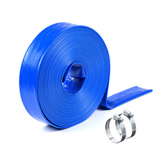 4 Inch x 50 ft Lay Flat Discharge Hose Pool Irrigation Farm No Clamps