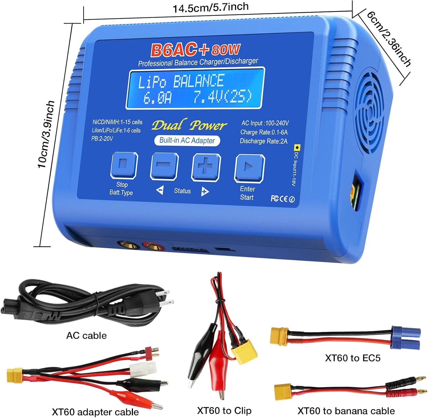 Smart RC Battery Charger 80W 6A Balance Discharger thumbnail 8