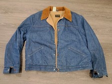 Vintage 60's-70's Maverick Denim Bluebell Sherpa Lined L Jacket Men's Chore Coat