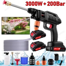 200Bar Akku Hochdruckreiniger +2 Akkus 3000W Mobiler Druckreiniger Spritzpistole