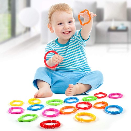Link-to-Go Verbindungsringe Spielzeug Hängen Kinderwagen Autositz Krippe Spielmatte Befestigung... - Bild 5 von 7