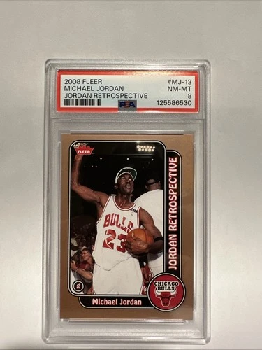 2008 Fleer Michael Jordan Retrospective Basketball Card PSA 8 #MJ-13